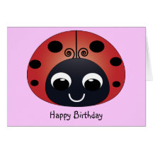 Sweet Ladybug Birthday Card