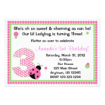 Sweet Ladybug Three Invitation