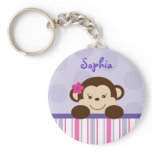 Sweet Lil Girl Monkey Personalised Key Chain keychains