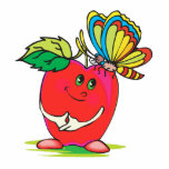 sweet little apple character and butterfly cut outs