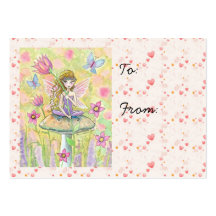 Sweet Little Fairy and Hearts Gift Tags Business Cards