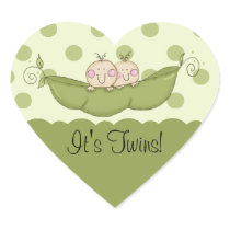 Sweet Little Pea Baby Twins Heart Sticker