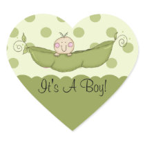 Sweet Little Pea It's A Boy Heart Sticker