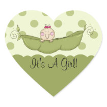 Sweet Little Pea It's A Girl Heart Sticker