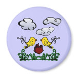 Sweet Love Birds Cartoon Scene magnets
