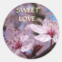 SWEET LOVE Stickers Pink Blossoms Spring Tree