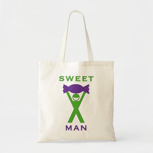 Sweet Man funny novelty word play art tote bag Zazzle