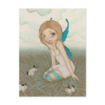Sweet Meadows- Fairy jackalope postcard