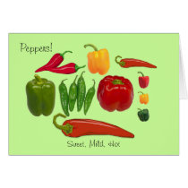 Sweet Mild Hot Peppers Note Card