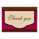 Sweet Mocha & Fuchsia Thank You Note Cards