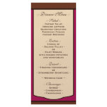 Sweet Mocha & Fuchsia Wedding Reception Menus rack cards
