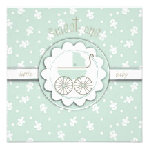 Sweet One Card Square Custom Invitation
