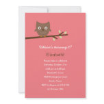 Sweet Owl Birthday Party Invitation (Pink)
