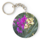 Sweet Pea and Mullein Flower Key Chain