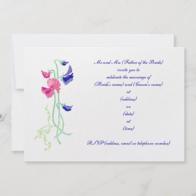 A stylish wedding invitation card with an elegant motif of intertwined sweet