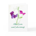 Sweet Peas Birthday Card - German Greeting