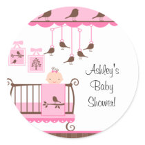 Sweet Pink Baby Room You're Invited Sticker