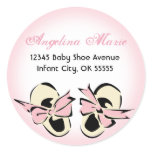 Sweet Pink Baby Shoe Address Label stickers