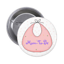 Sweet Pink Bib Baby Shower Mummy Pin Button