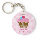 Sweet Pink Cupcake Keychain