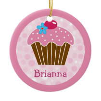 Sweet Pink Cupcake Ornament