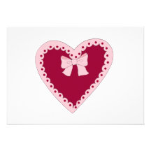 Sweet Pink Heart Custom Announcement