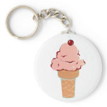 Sweet Pink Ice Cream Cone key chain keychains