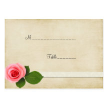 Sweet Pink Rose Table Place Card Business Card Templates