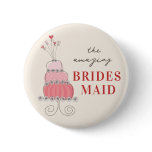 Sweet Pink Wedding Cake Name Tag / Gift / Button