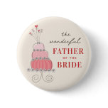 Sweet Pink Wedding Cake Name Tag / Gift Button