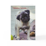 Sweet Pug Puppy Valentine #1 Greeting Card
