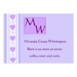Sweet Purple Baby Birth Announcement Card