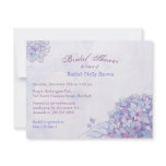 Sweet Purple Hydrangea Floral Bridal Shower Custom Invitations