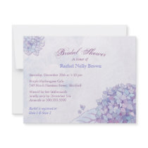 Sweet Purple Hydrangea Floral Bridal Shower Custom Invitations