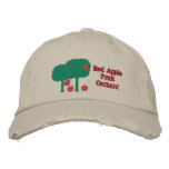 Sweet Red Apples and Apple Tree Fruit Orchard Farm embroidered hats