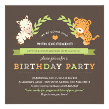 Sweet Safari Birthday Party Invitation