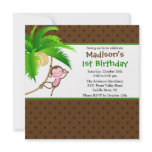 Sweet Safari Monkey Birthday Invitation