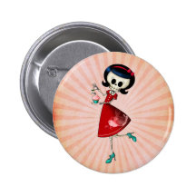 Sweet & Scary Skeleton Girl Buttons