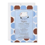 Sweet Sheep Baby Shower Invitation Blue