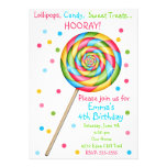 Sweet Shop Lollipop Birthday Invitations
