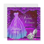 Sweet Sixteen 16  Birthday Party Purple Dress Gown invitations