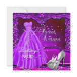 Sweet Sixteen 16  Birthday Party Purple Dress Gown invitations