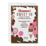 SWEET SIXTEEN 16 Candy Birthday Party invitations