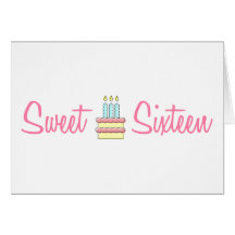 Sweet Sixteen (Birthday Cake) Greeting Card