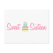 Sweet Sixteen (Birthday Cake) Post Card