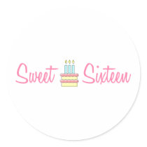Sweet Sixteen (Birthday Cake) Sticker