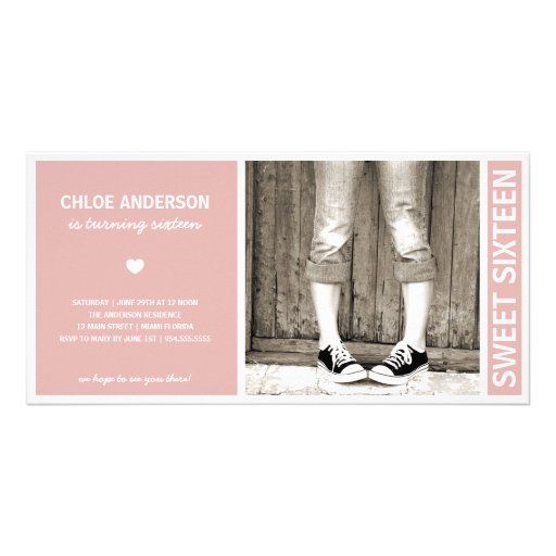 SWEET SIXTEEN | BIRTHDAY INVITATION CUSTOM PHOTO CARD
