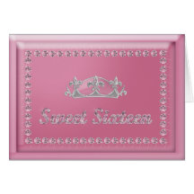 Sweet Sixteen Birthday Pink Diamonds and Crown Card