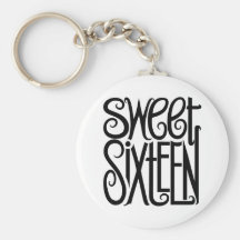 Sweet Sixteen black Keychain