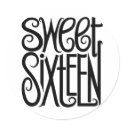 Sweet Sixteen black Sticker